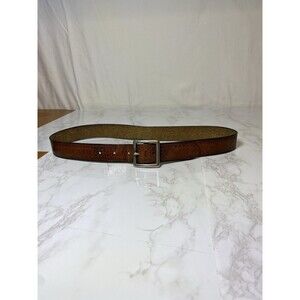 American eagle Outfitters Size M Brown Leather Embossed Belt 37” vintage western